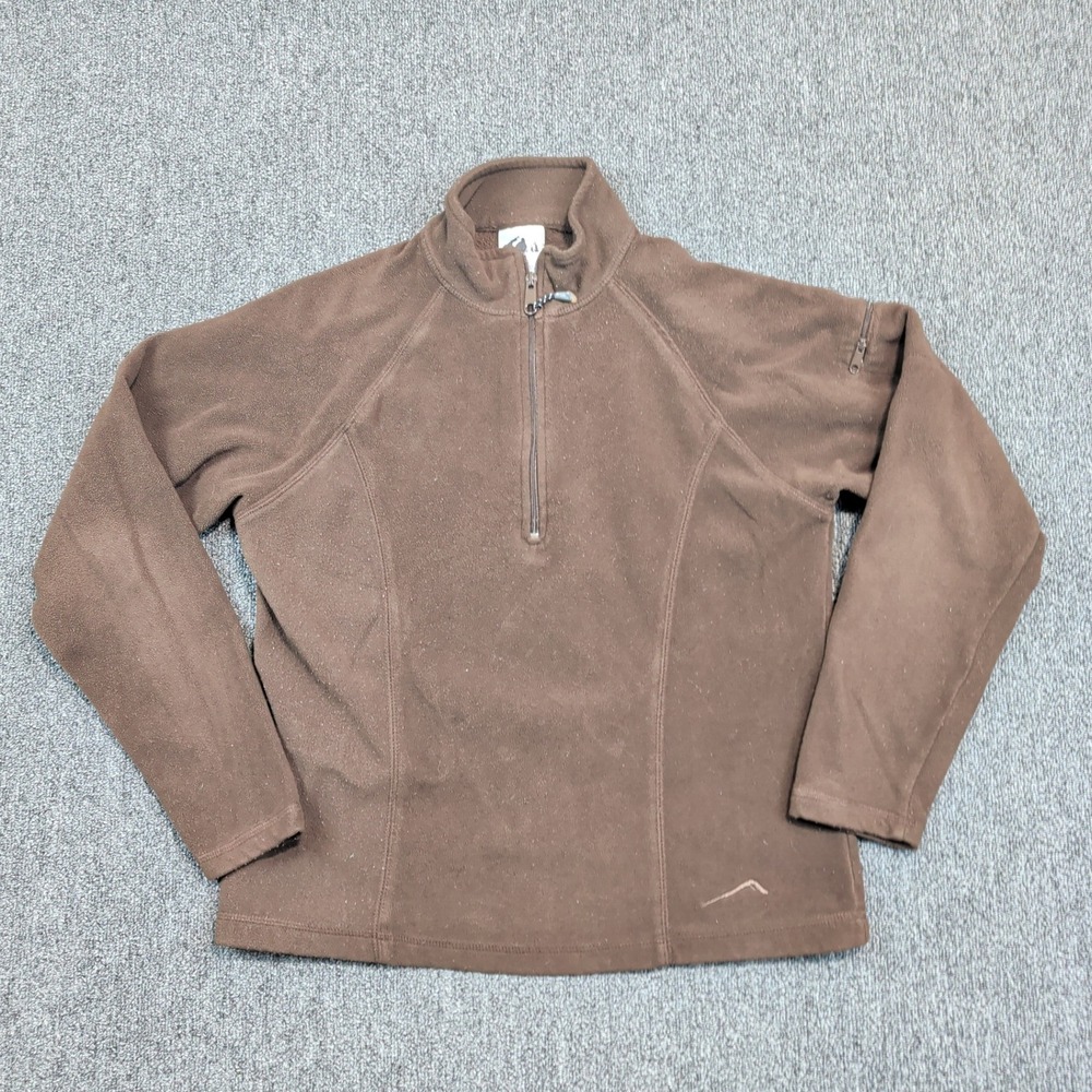 Polar Edge Gorpcore Quarter Zip Fleece Pullover S Brown Hiking Outdoor